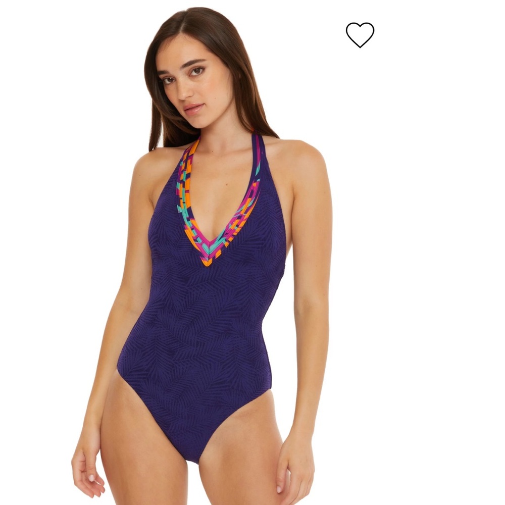 TRINA TURK navy halter one-piece swimsuit size 10